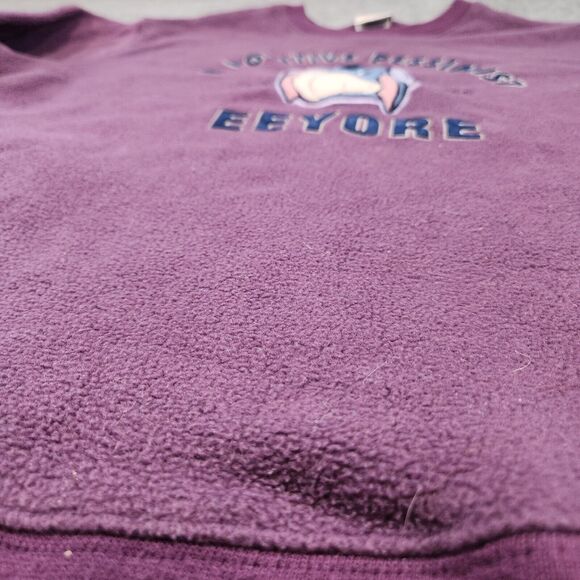 VTG Y2K Disney Store Eeyore Womens L Large Winnie The Pooh Fleece Sweatshirt - Picture 4 of 12